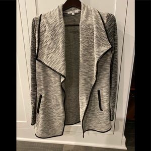 Jack by BB Dakota cardigan with faux leather trim